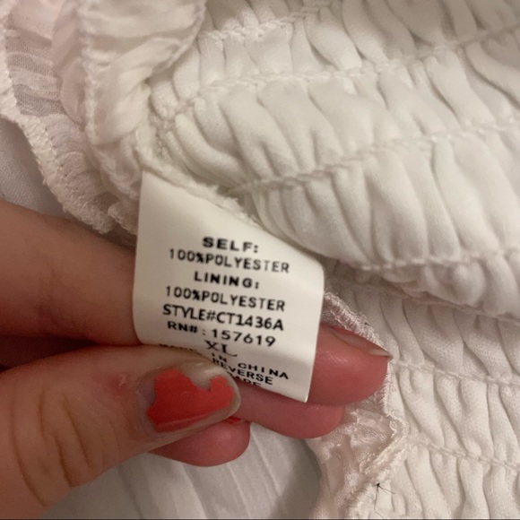 NWT Kittenish White Smock Sheer Long Sleeved Boho Peasant Crop Top - Picture 8 of 8